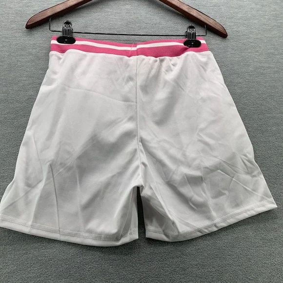 Women White Bodycon Shirts & Shorts with Sequined Front Logo Set Size XXL (A41) - Picture 6 of 13